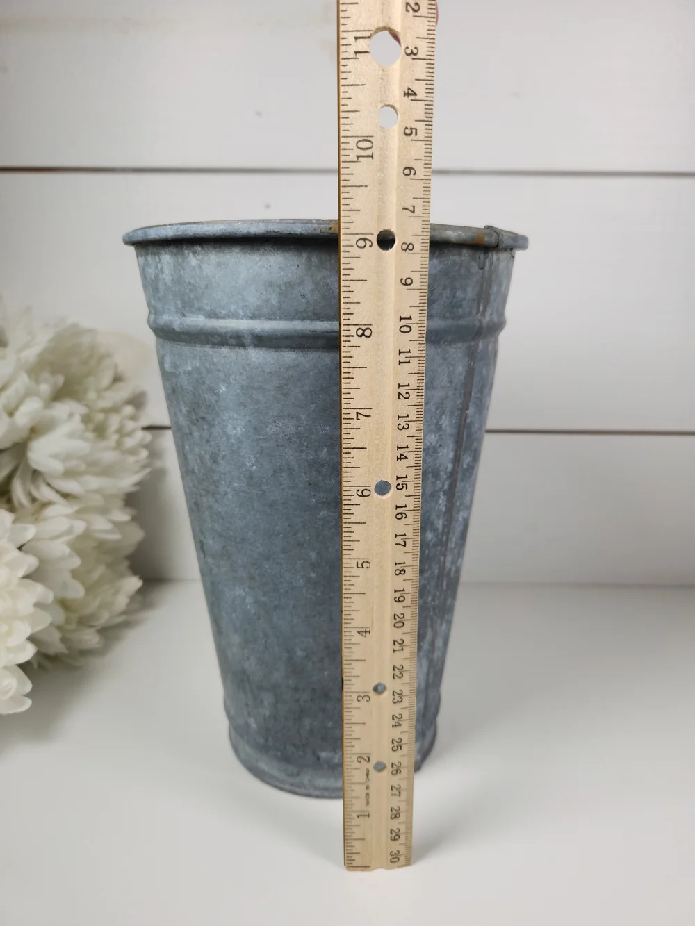 Vintage Galvanized Metal French Style Floral Basket | Flower Market Basket